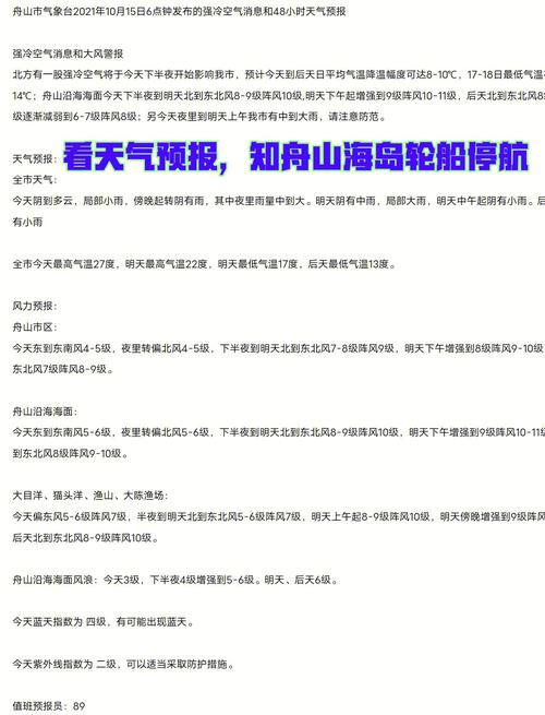 舟山天气预报精准指南：海洋气候特点与实用查询技巧-第1张图片-123天气